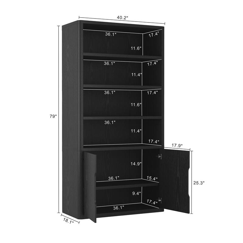 Manhattan Comfort Rivington Modern 40 In Bookcase Cabinet