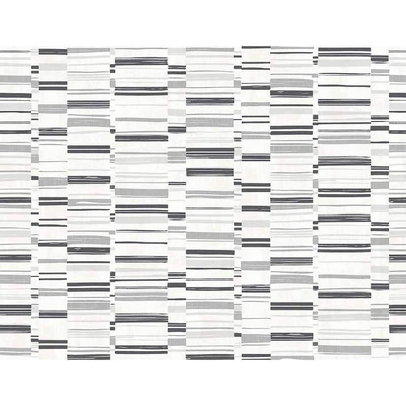 A-Street Prints Fresnaye Black Linen Stripe Wallpaper