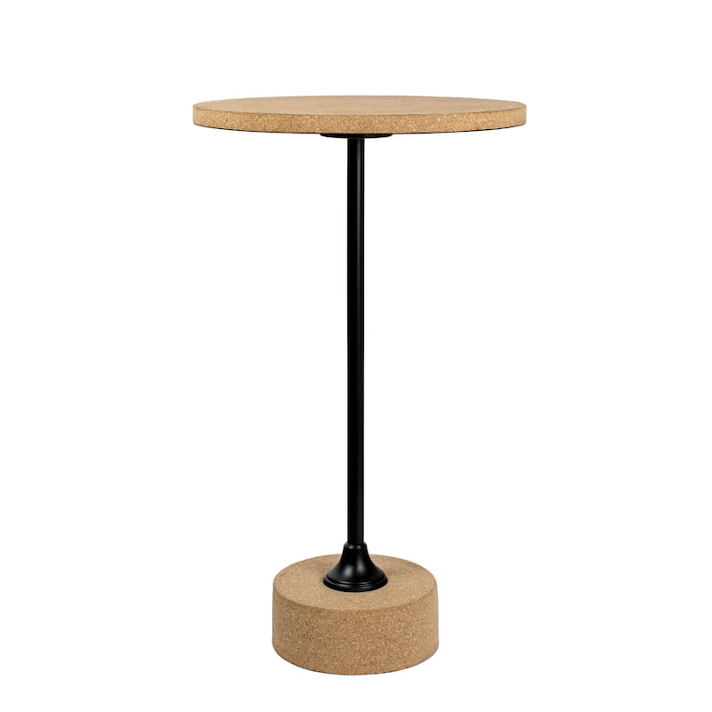 Evelyn 23.5" Metal/Cork Round End Table, by JONATHAN Y