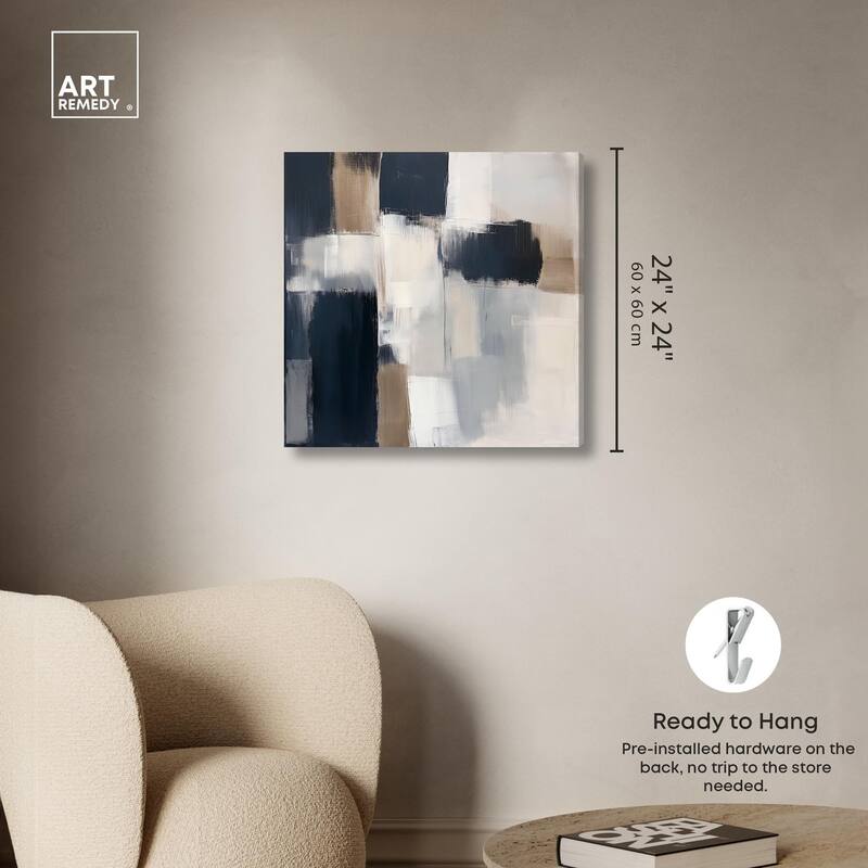Blue and Tan Abstraction II Canvas by Art Remedy, Gallery Wrapped