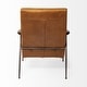 preview thumbnail 4 of 22, Mercana Grosjean Leather Wrap Metal Frame Accent Chair