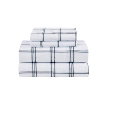 Truly Soft Printed and Solid Cotton Flannel 4 Piece Sheet Set