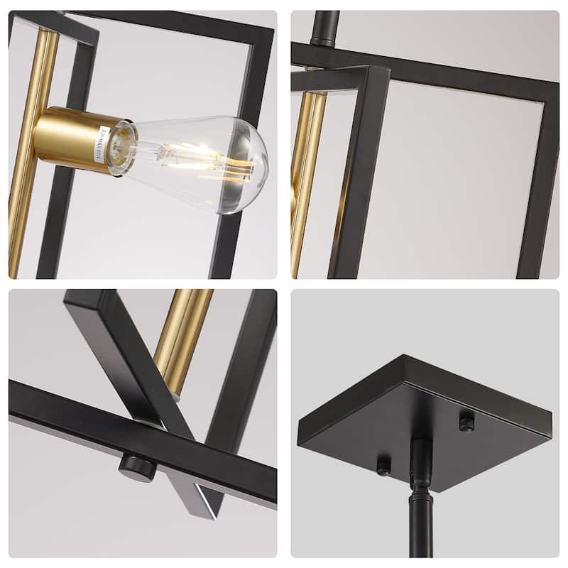 Pendant Light Fixture 4 Lights Candle Chandelier Rustic Industrial Metal Ceiling Light