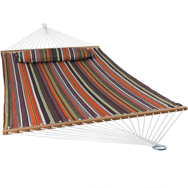 slide 69 of 90, 2 Person Quilted Hammock w/ Spreader Bar & Pillow - Style Options Available Canyon Sunset