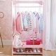 preview thumbnail 2 of 12, Teamson Kids Little Princess Dress Up Armoire with Mirror, Storage Hooks, Shoe Shelves, Hanging Rod, Pink Wardrobe Organizer