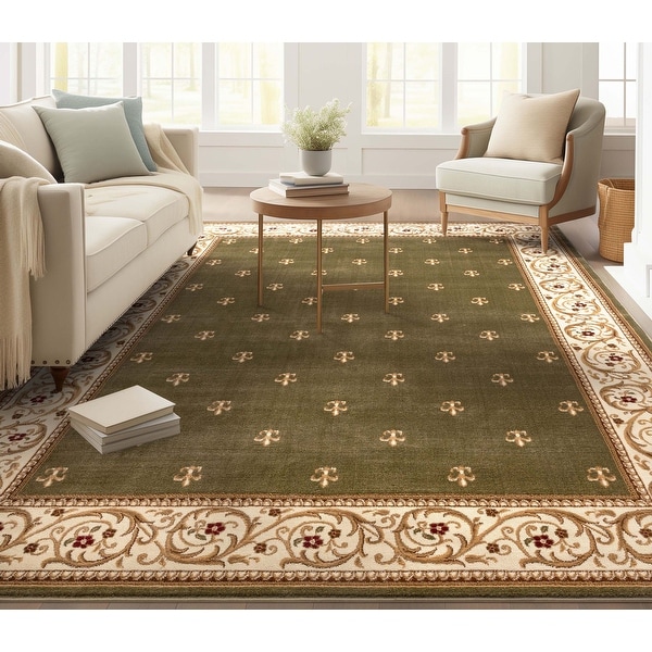 Well Woven Barclay Fleur De Lis Traditional Oriental Living Room