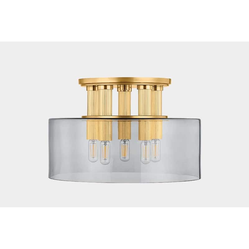 Hudson Valley Lighting 5135 Crystler 5 Light 15" Wide Flush Mount