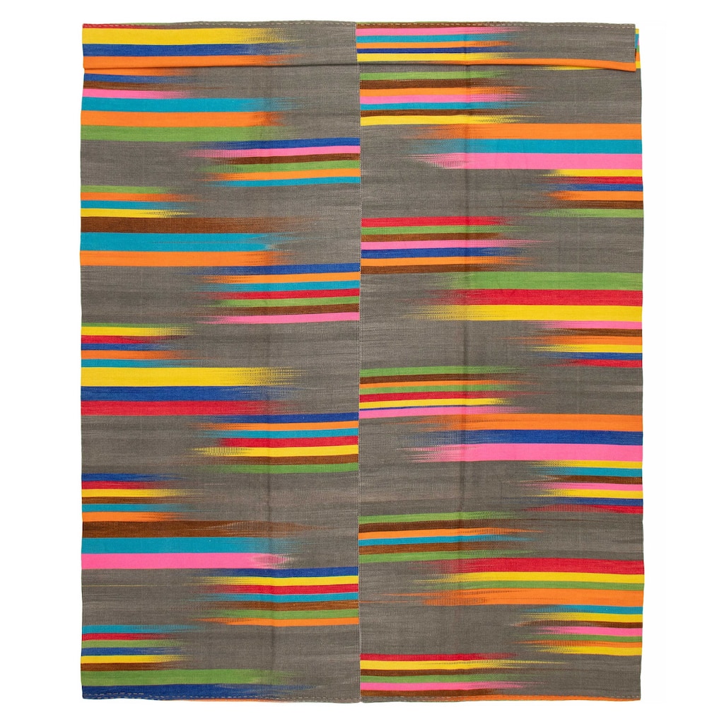 ECARPETGALLERY Flat-Weave Ankara FW Grey Wool Kilim - 9'8 x 13'0