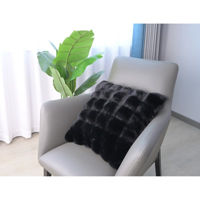 Valencia Fur Textured Solid Color Throw Pillow