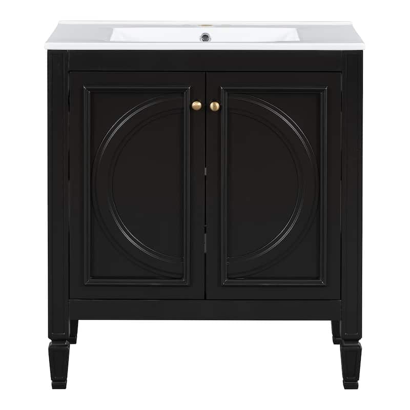 Bathroom Vanity with Sink, Storage Cabinet with Adjustable Shelves, Vanity Set with Soft Close Door and Drawer