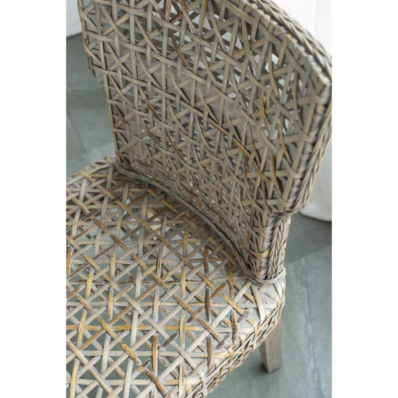 Woven Rattan Armless Side Chair - 34" - Gray