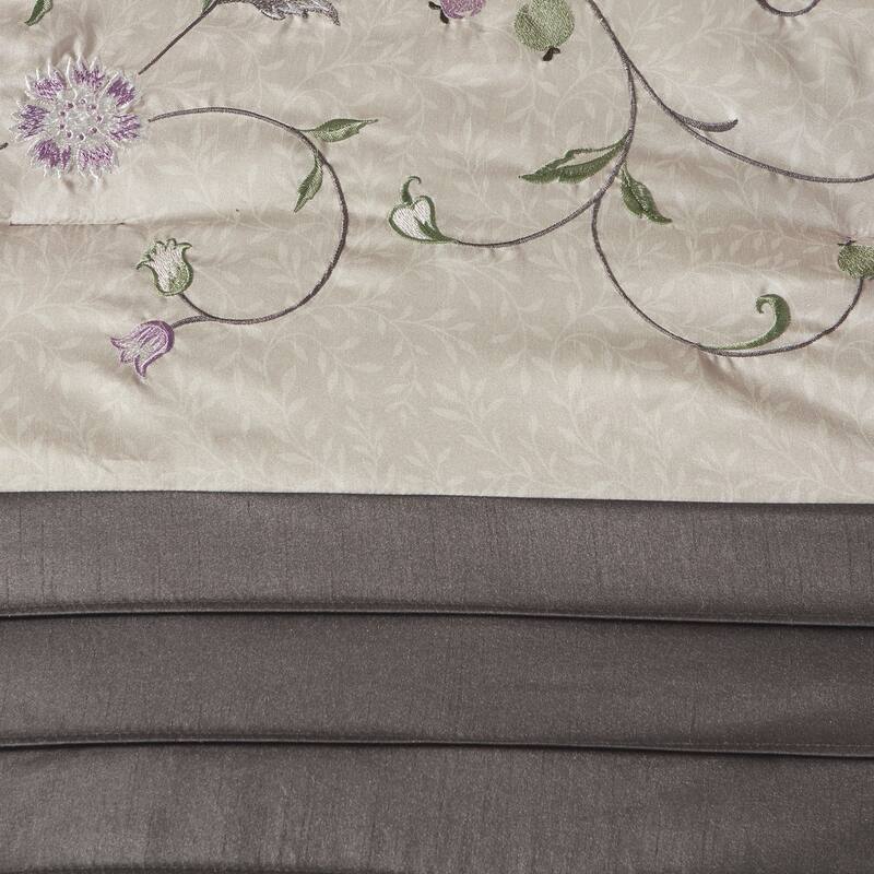 GDF Studio - Embroidered 7-Piece Comforter Set with Decorative Pillows
