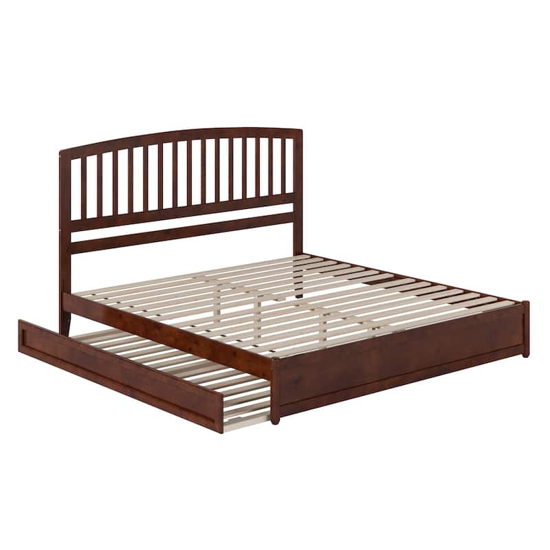 Lucia Platform Bed with Panel Footboard and Twin XL Trundle