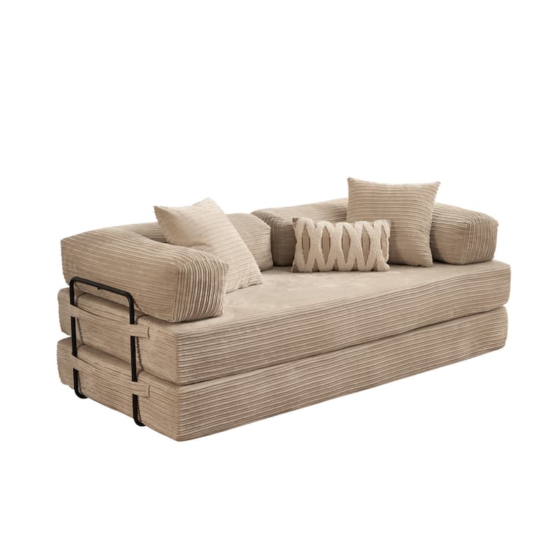 OVIOS Supreme Soft Fluffy Loveseat Sleeper Sofa