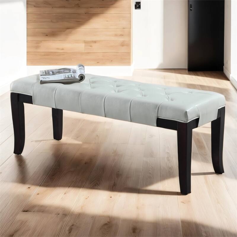 Linon Tufted Bench, Fabric/Faux Leather