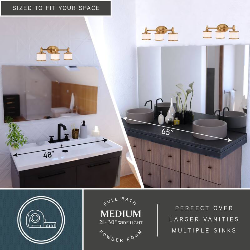 Carlisle 3 Light Chrome Bathroom Vanity Fixture