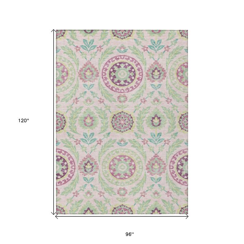 HomeRoots Floral Transitional Rectangle Outdoor Rug
