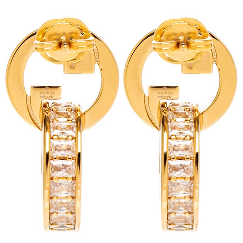 Gucci Blondie Intertwined Crystal Earrings - Gold-tone
