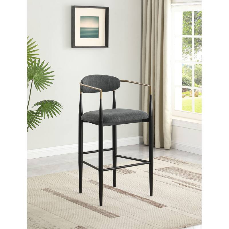 Tina Fabric Upholstered Metal Armrests Chairs (Set of 2)