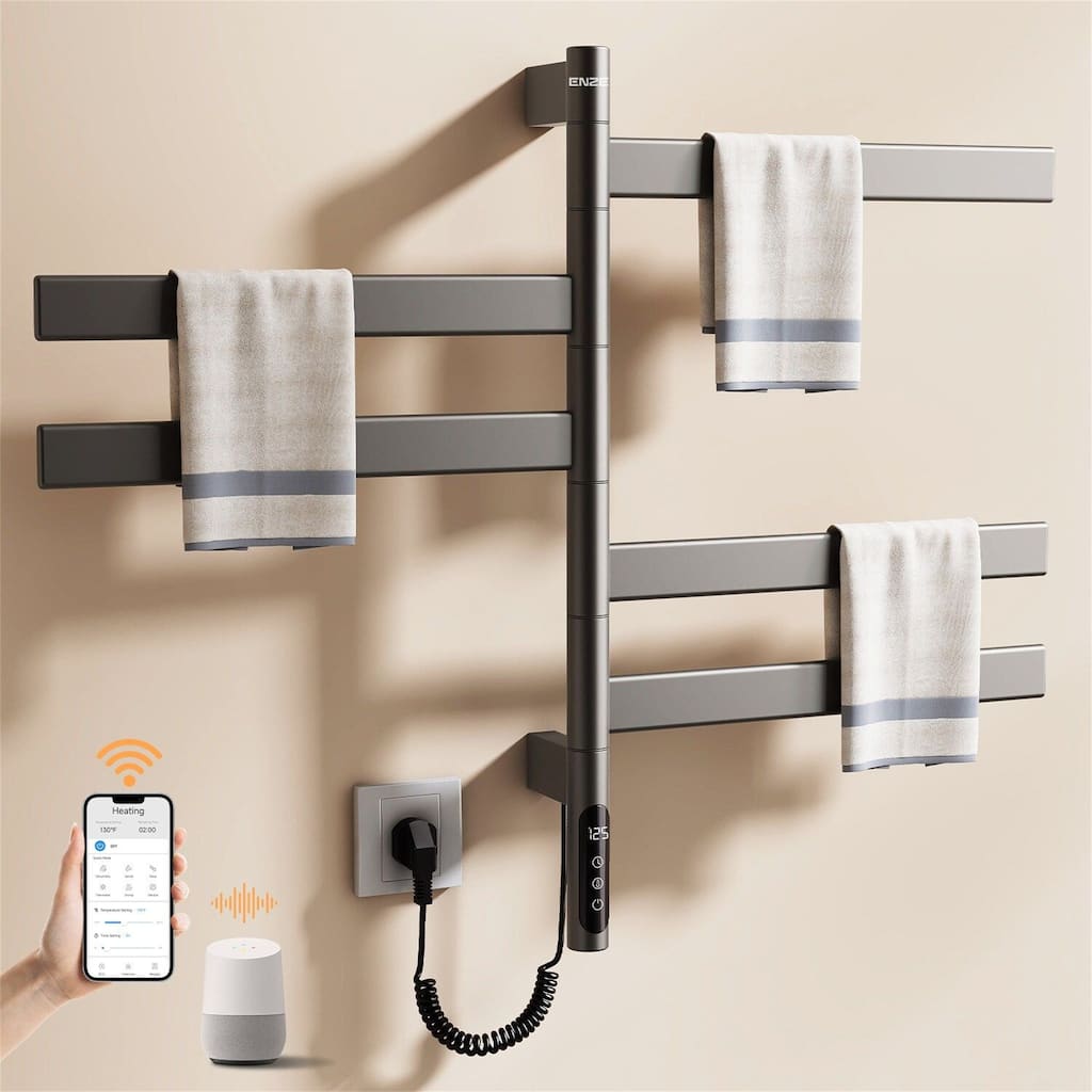 Smart Rotating Heated Towel Rack for Bathroom,Towel Warmer