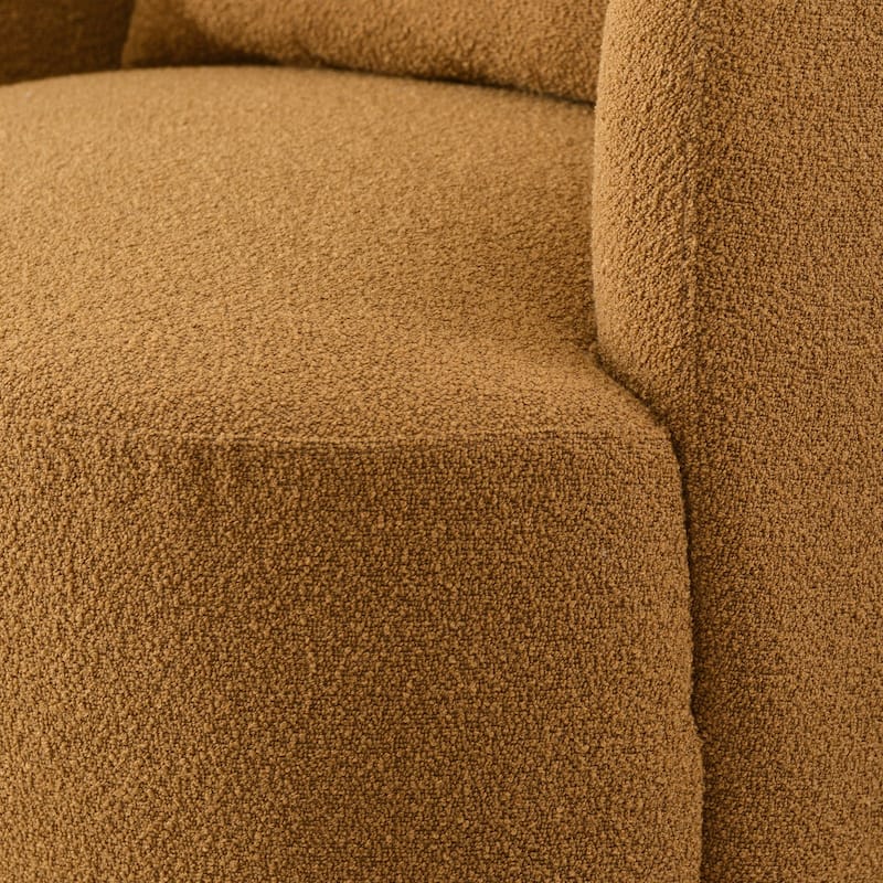 KINWELL 34" Wide Boucle Upholstered Sherpa Swivel Armchair (Set of 2)
