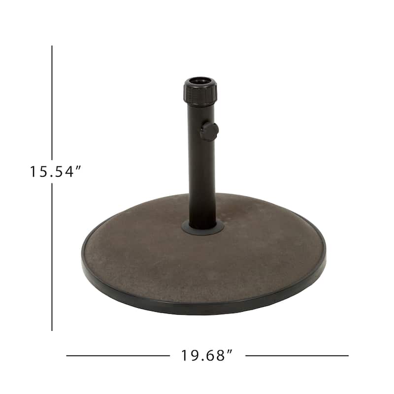 Round Concrete Umbrella Base with Iron Pole - 66 lbs Capacity, Fits Up to 10ft Umbrellas