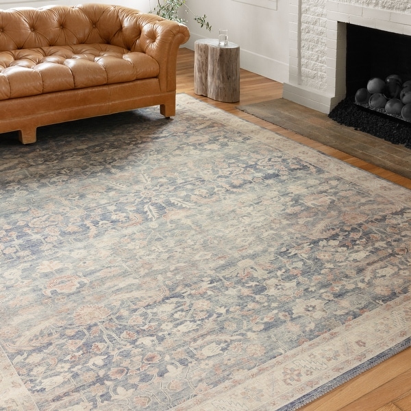 Alexander Home Venetian Printed Botanical Distressed Area Rug