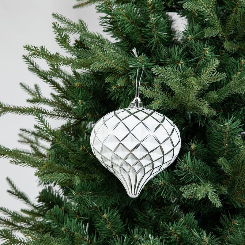 Glitzhome 191-Piece Glitter Ribbon Bow Gold Silver Ball Shatterproof Ornaments Xmas Tree Decor