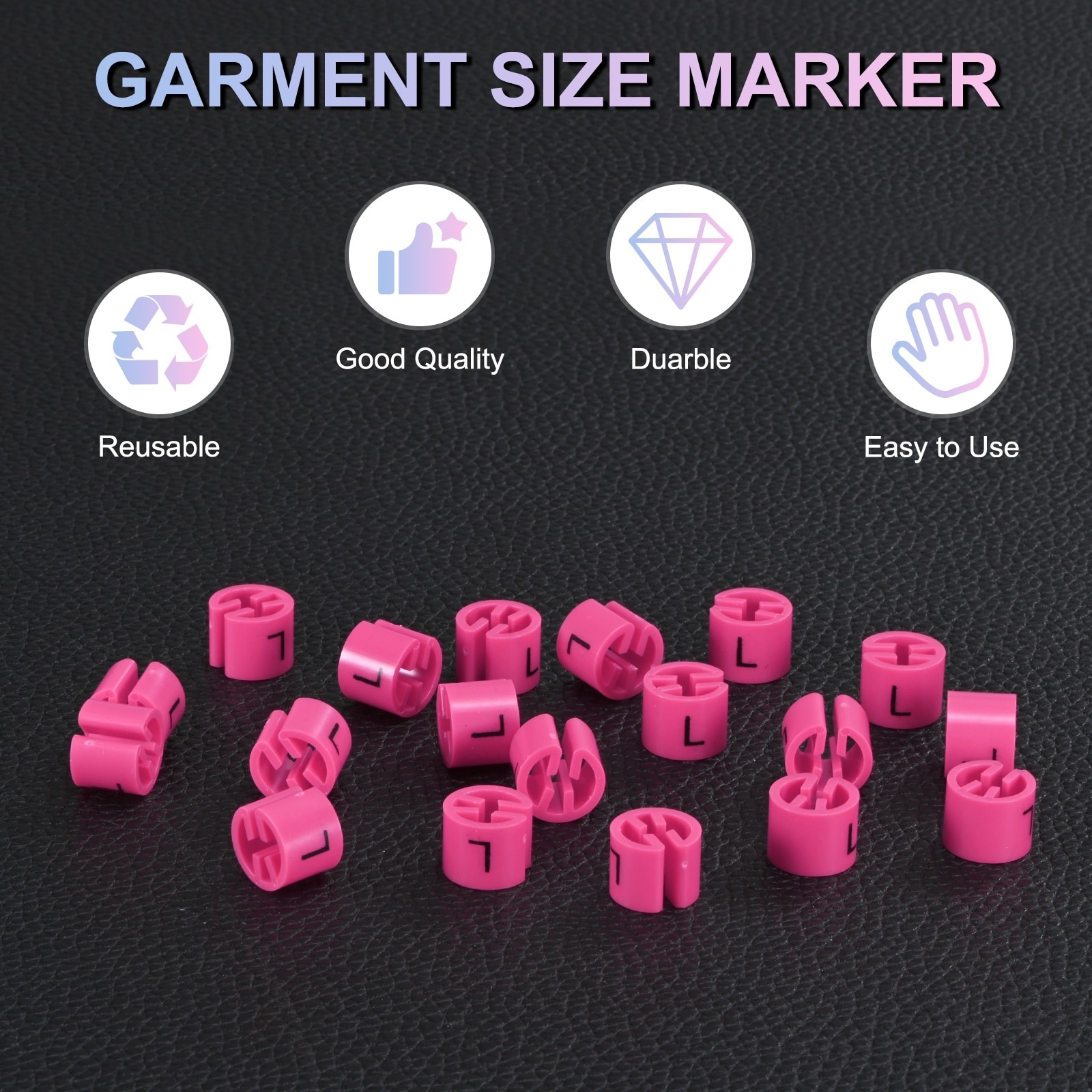 Clothes Hanger Markers, Plastic Tag Garment Color Coded Size Clips Fit Rod for Clothing/Wire Hangers