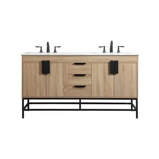 Elegant Lighting VF48860D Eugene 60" Free Standing Double Basin Vanity
