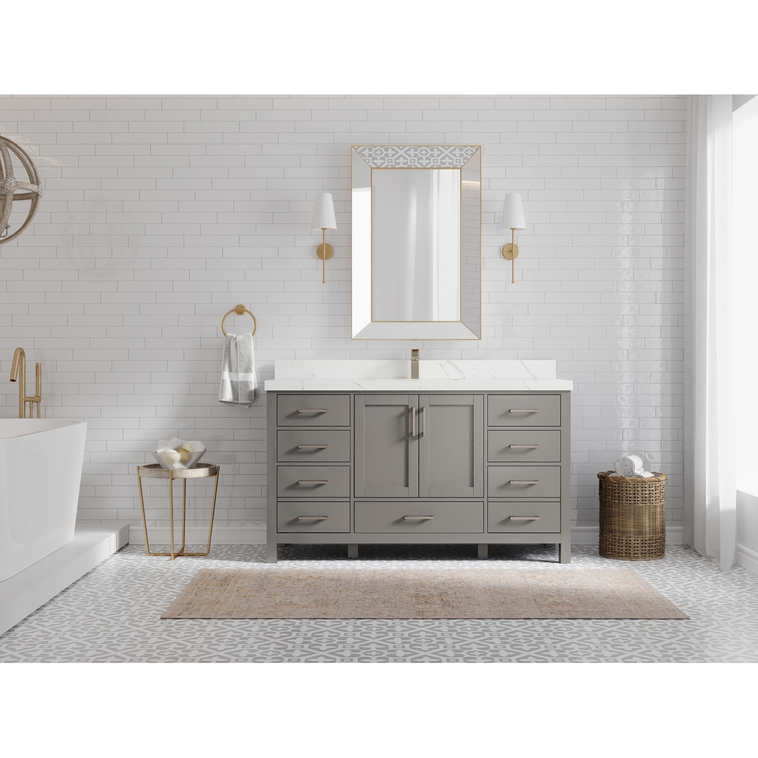 Willow Collections 60 in. W x 22 in. D Malibu Single Sink Bathroom Vanity with Countertop