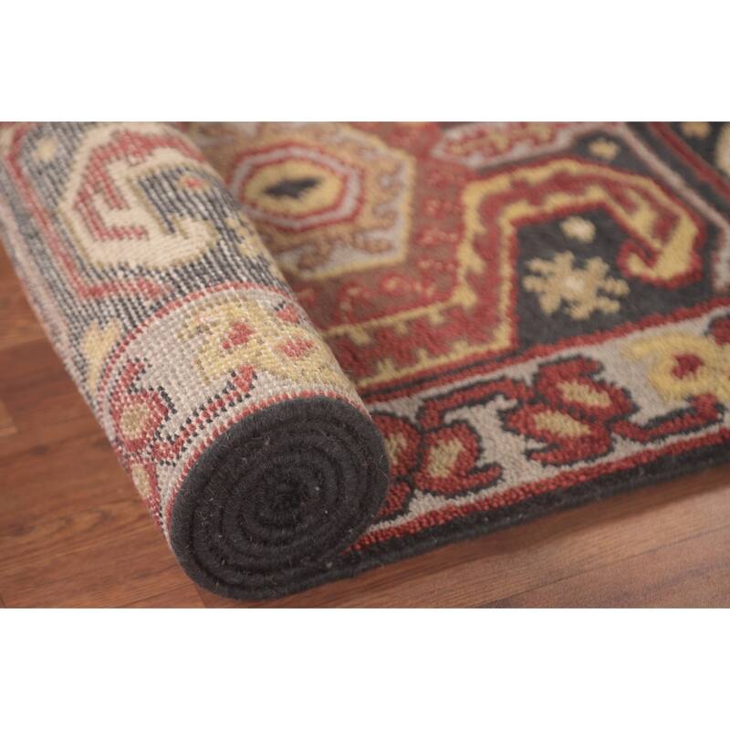 Kazak Runner Rug Handmade Oriental Grey Wool Carpet - 2'5"x 9'10"