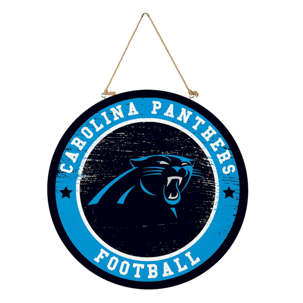 Carolina Panthers Wooden Door Decor Wall Sign - Multi-Color