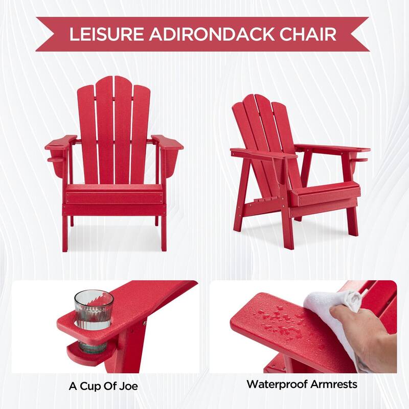 EROMMY Durable Adirondack Chair,Patio Chairs, Fire Pit Chairs, All-Weather Resistant, Suitable for Backyard, Patio, Camping