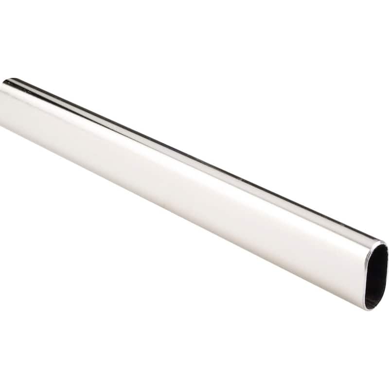 Hardware Resources 1-3/16"H x 19/32"W x 8'L Oval Steel Closet Rod - - Satin Nickel