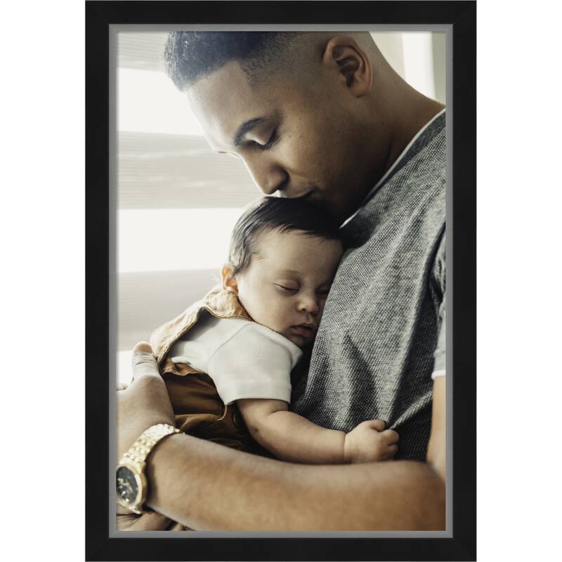 Eva Black Silver Narrow Framed Picture Frame, Photo Frame - 20x30 - Eva Black Silver Narrow