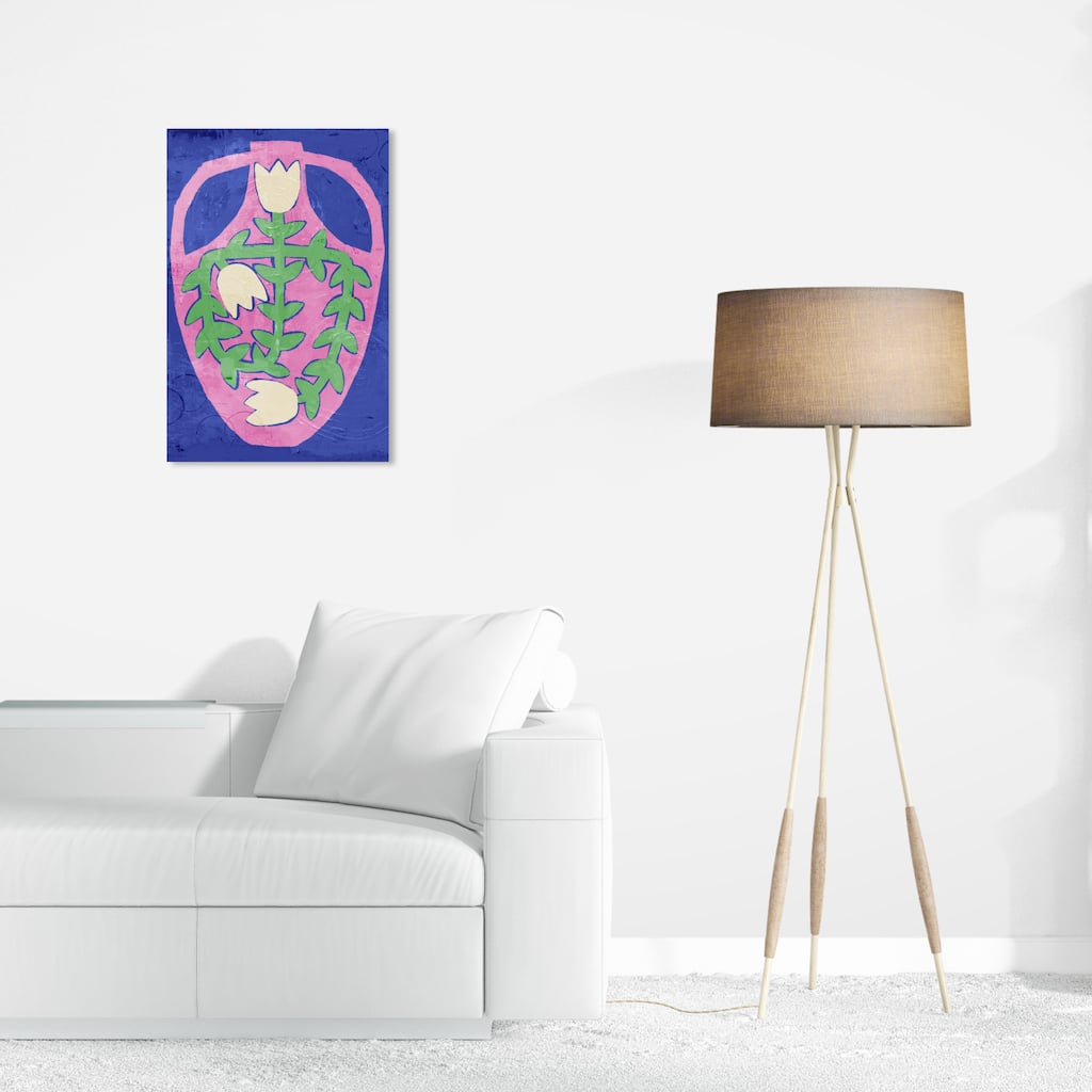 Wynwood Studio Canvas Floral and Botanical Floral Vase Blue Purple and Modern & Contemporary Wall Art Canvas Print