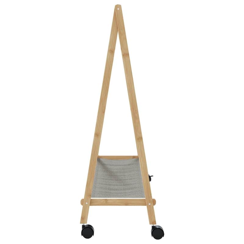 vidaXL Clothes Rack with Shelves Foldable Coat Rack Hanging Stand Hanger Bamboo