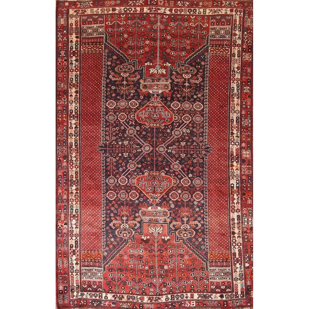 Kashkoli Persian Vintage Area Rug Handmade Wool Carpet - 5'5"x 9'1"