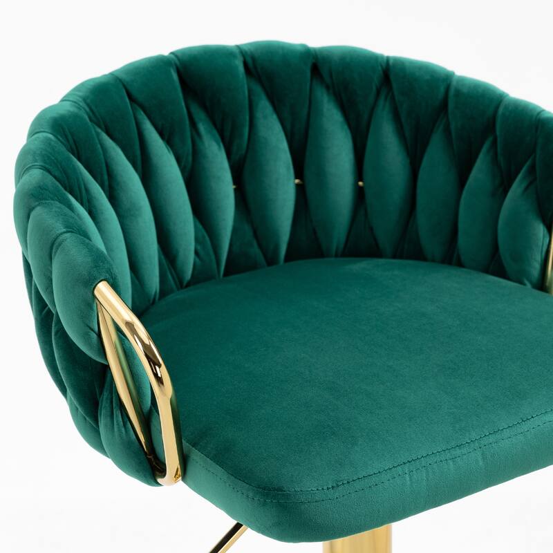 Set of 4 Adjustable Tufted Bar Stools with Backs