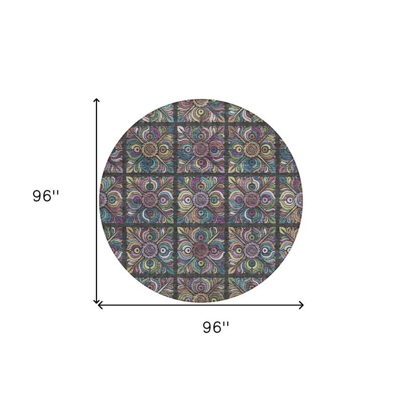 HomeRoots Medallion Transitional Rectangle Outdoor Rug