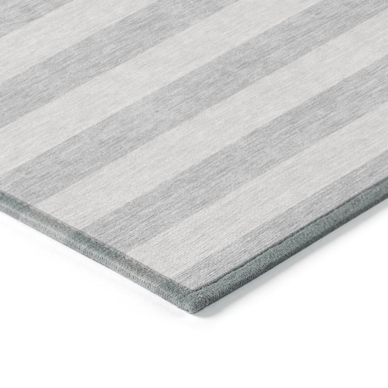 Machine Washable Indoor/ Outdoor Cabana Stripe Chantille Rug