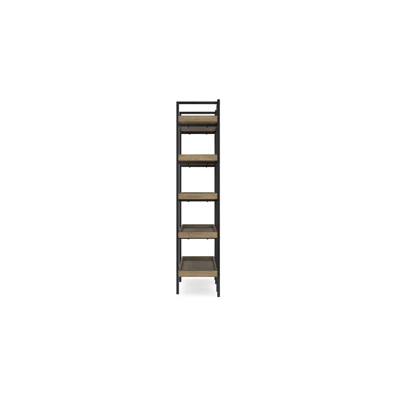 Signature Design by Ashley Montia Black/Brown 76" Bookcase - 58" W x 17" D x 76" H
