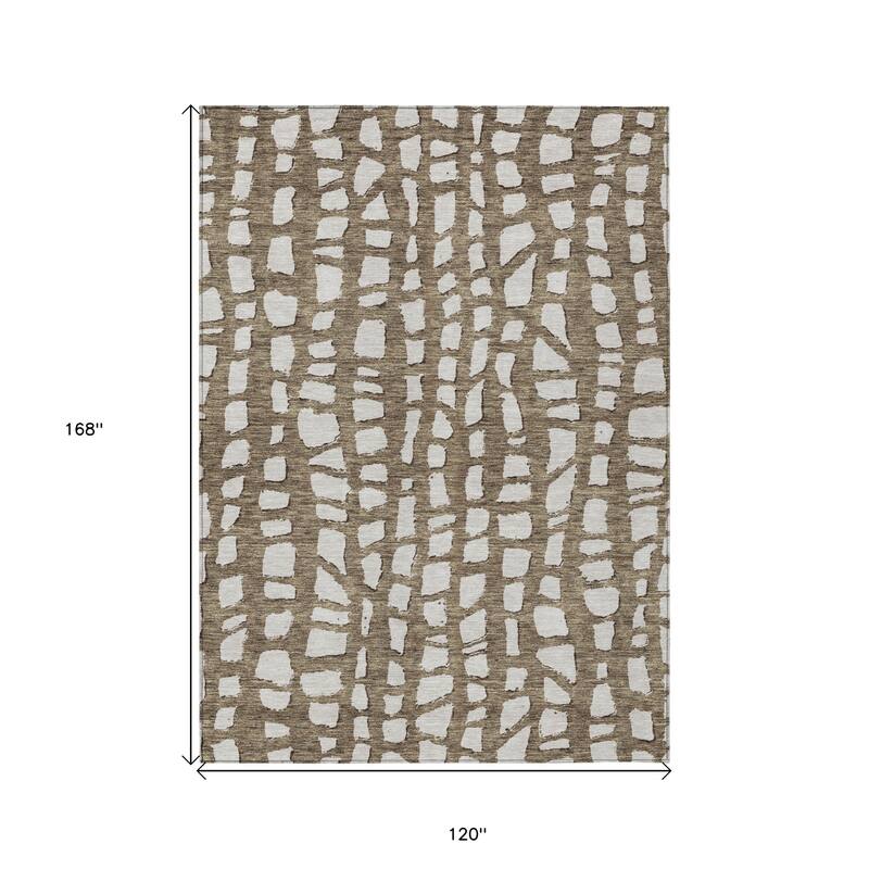 HomeRoots Abstract Transitional Rectangle Outdoor Rug