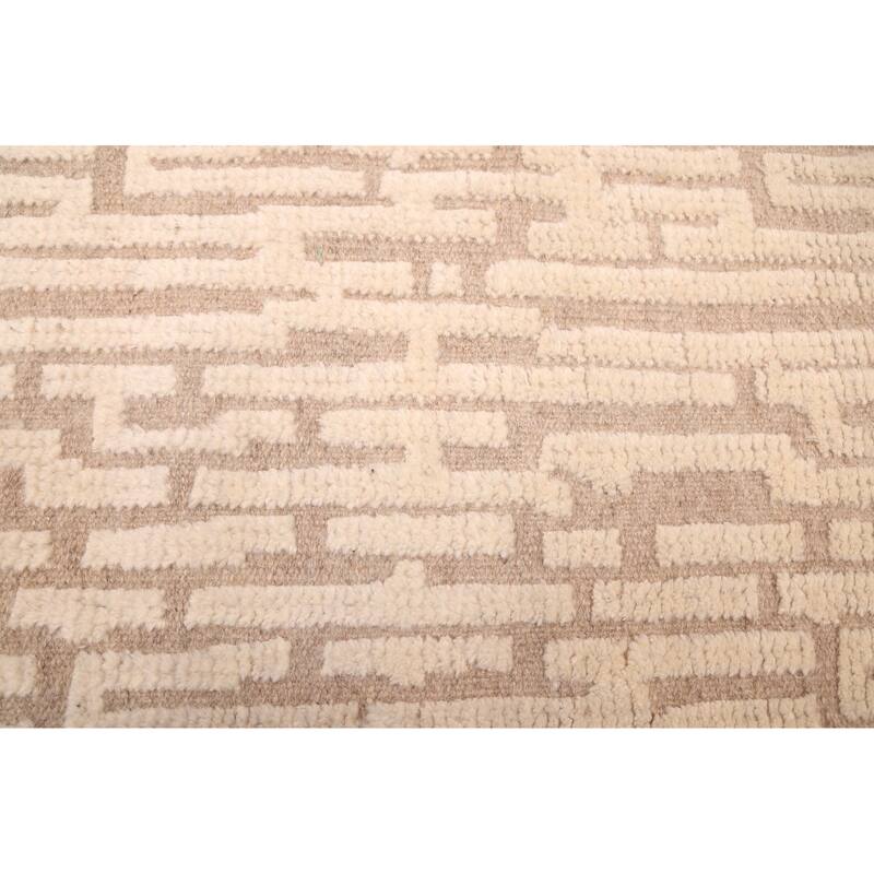 ECARPETGALLERY Hand-knotted Tangier Cream Wool Rug - 7'10 x 10'1