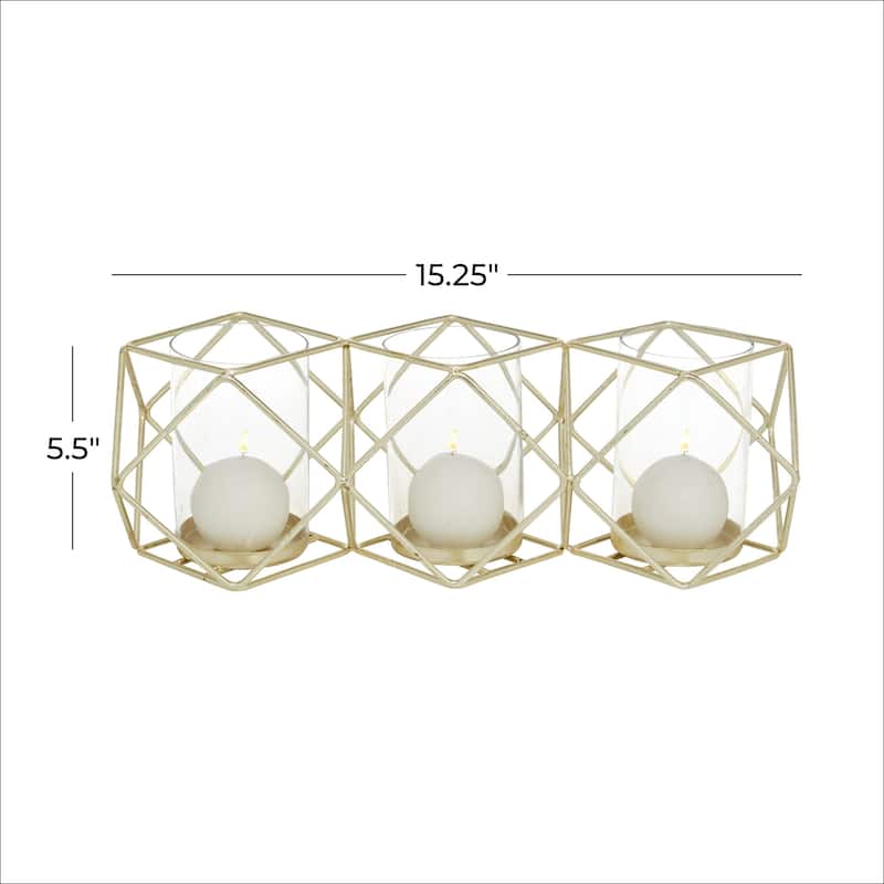 Metal Candle Lantern - Gold - Roche River Decor
