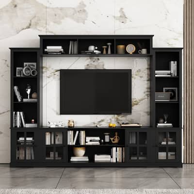 Wall Unit Entertainment Center Bookshelves TV Stand Display End Tables
