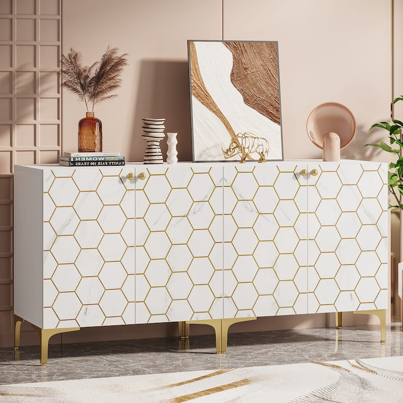 63'' Modern Accent Storage Cabinet with Metal Legs for Living Room Bedroom Kitchen Dining Room
