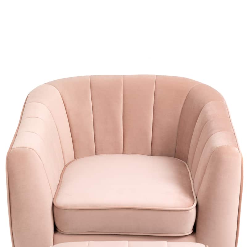 Velvet Shell Shaped Chair with Gold Tone Legs