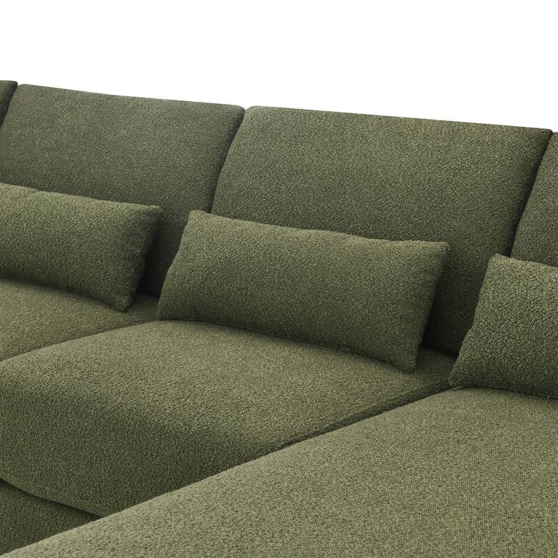 Wide Seat Sectional Sofa, Convertible L-shaped Sectional Couch